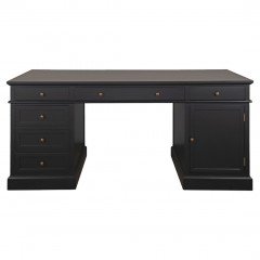 Hamptons Style 180cm Timber Executive Desk BLACK										