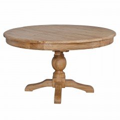 French Provincial Pedestal Round 140-180cm Extendable Dining Table NATURAL