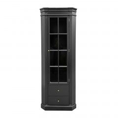 Hamptons Halifax L-Shape Corner Glass Door Display Cabinet 