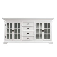 Hamptons Halifax Large Kitchen Cabinet With Glass Door and Drawers 