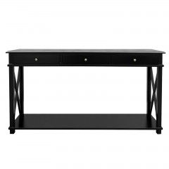 Hamptons Halifax Side Cross Drawers Console Hall Table Furniture Black