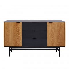 Harper Contemporary Modern 3 Large Drawers with 2 Side Cabinets Sidboard			