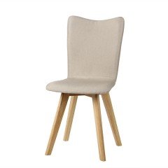 Fyn Set of 2 Upholstered Modern Fabric Dining Chairs - Blue Cream 