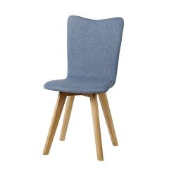 Fyn Set of 2 Upholstered Modern Fabric Dining Chairs - Blue