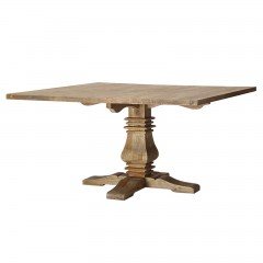 French Provincial Chateau Pedestal Square Dining Table