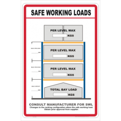 Pallet Racking Safe Working Loading Sign