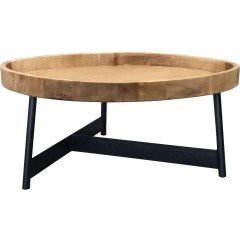 Detroit Industrial Old Elm Disc Coffee table With Iron Base