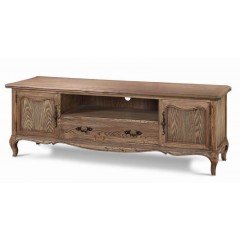 French Furniture Provincial Entertainment Unit TV Stand in Natural Oak