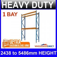 Pallet Racking System - 1 Bay - 2.5m to 5.4m High
