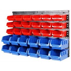 Ultratools 30pcs Wall Mounted Plastic Storage Bins Garage Tool Organiser Parts Trays