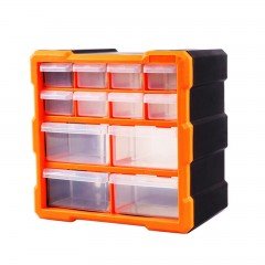 12 Drawer Tool Storage Bin Organizer Plastic Cabinet Box With Dividers