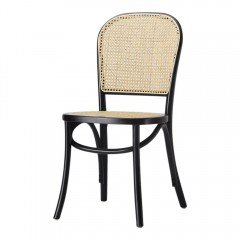 Luca Set of 2 Rattan Dining Chair Black Natural