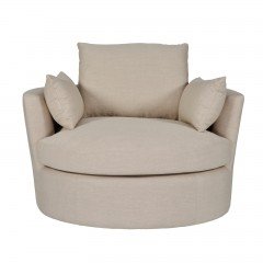 Austin Swivel Linen Snuggle Armchair