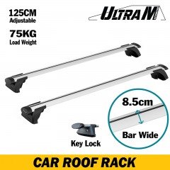  ULTRAMOTOR 128cm Universal Fit Adjustable 8.5cm Extra Width Cross Bars Car Roof Rack