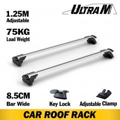 8.5cm Bar Width 128cm Universal Aluminium Car Roof Rack 75kg
