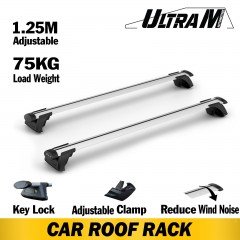Universal Car Roof Rail Rack 128cm Aluminium Cross Bar 8.5cm Width 75kg 