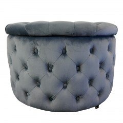Tabitha Round Chesterfield Tufted Pouffe Storage Ottoman Foot Stool 