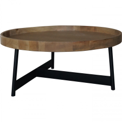 Detroit Industrial Old Elm Disc Coffee table With Iron Base