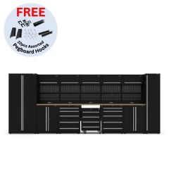UltraTools 5150mm x 550mm x 2025mm Black Economy Workshop Garage Storage Cabinet Set