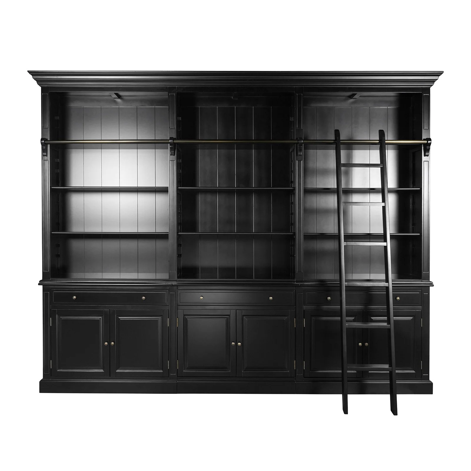 Shop French Provincial Hamptons Open Library Bookcase with Ladder in ...