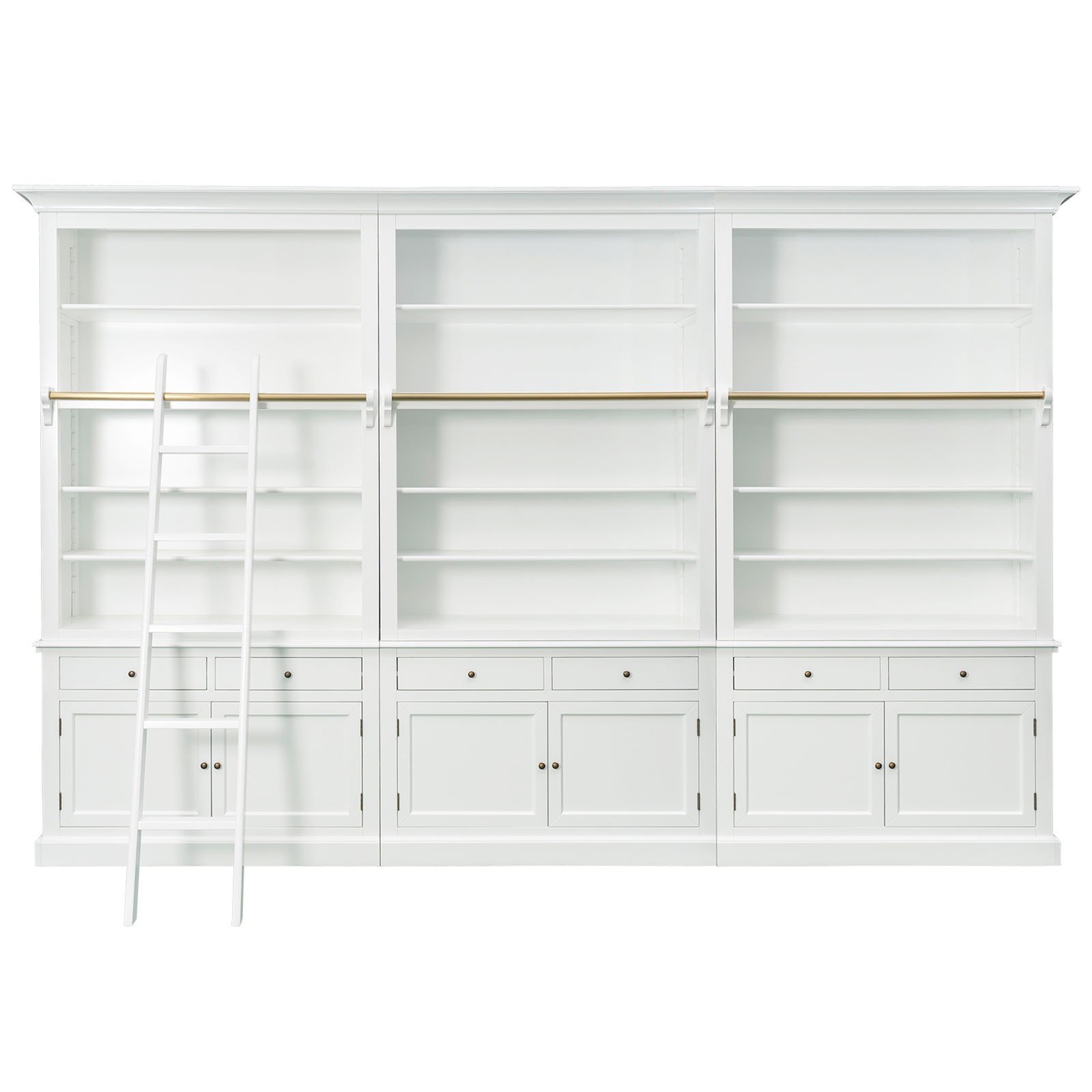 Shop French Provincial Hamptons Open Library Bookcase with Ladder in