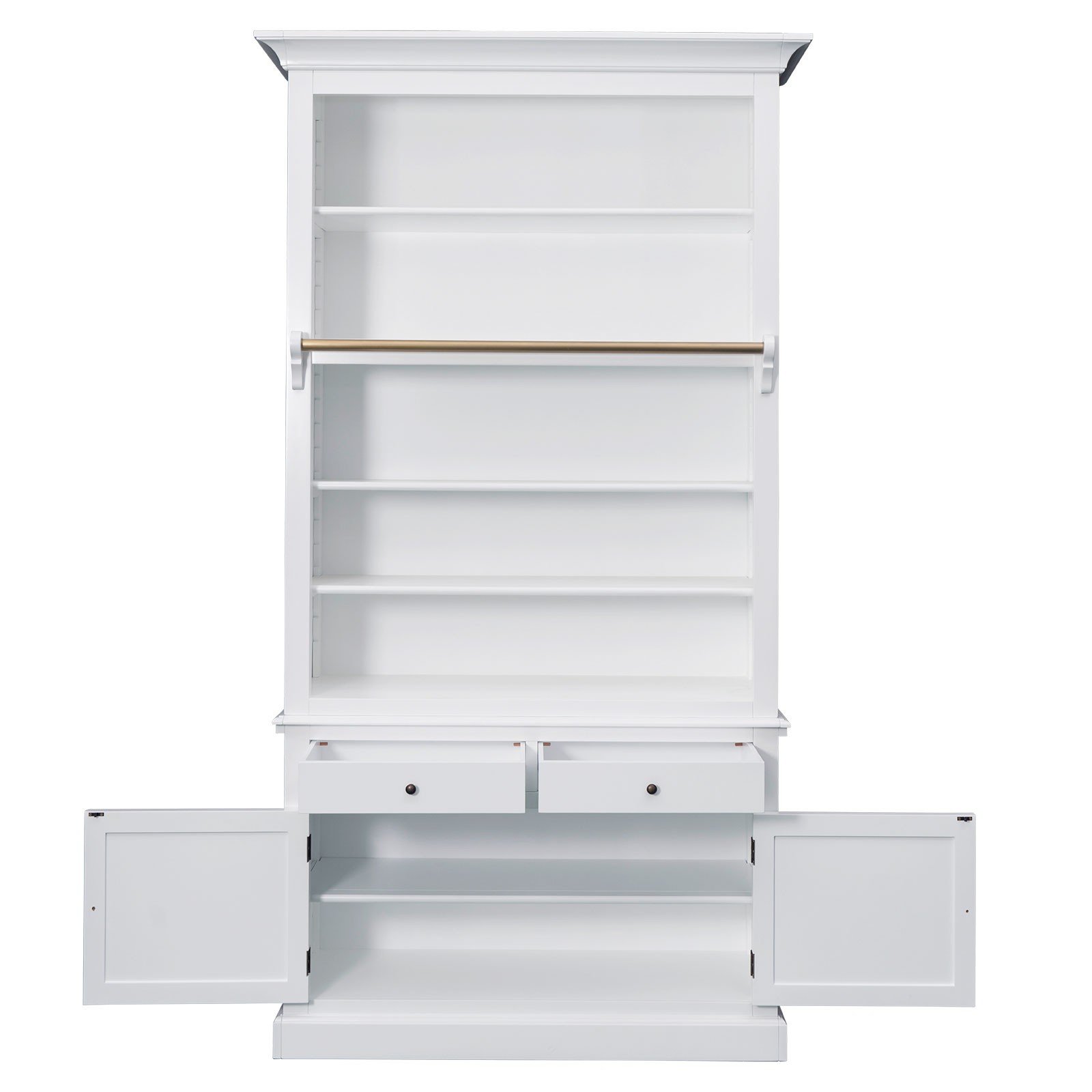 Shop French Provincial Hamptons Open Library Bookcase with Ladder in ...