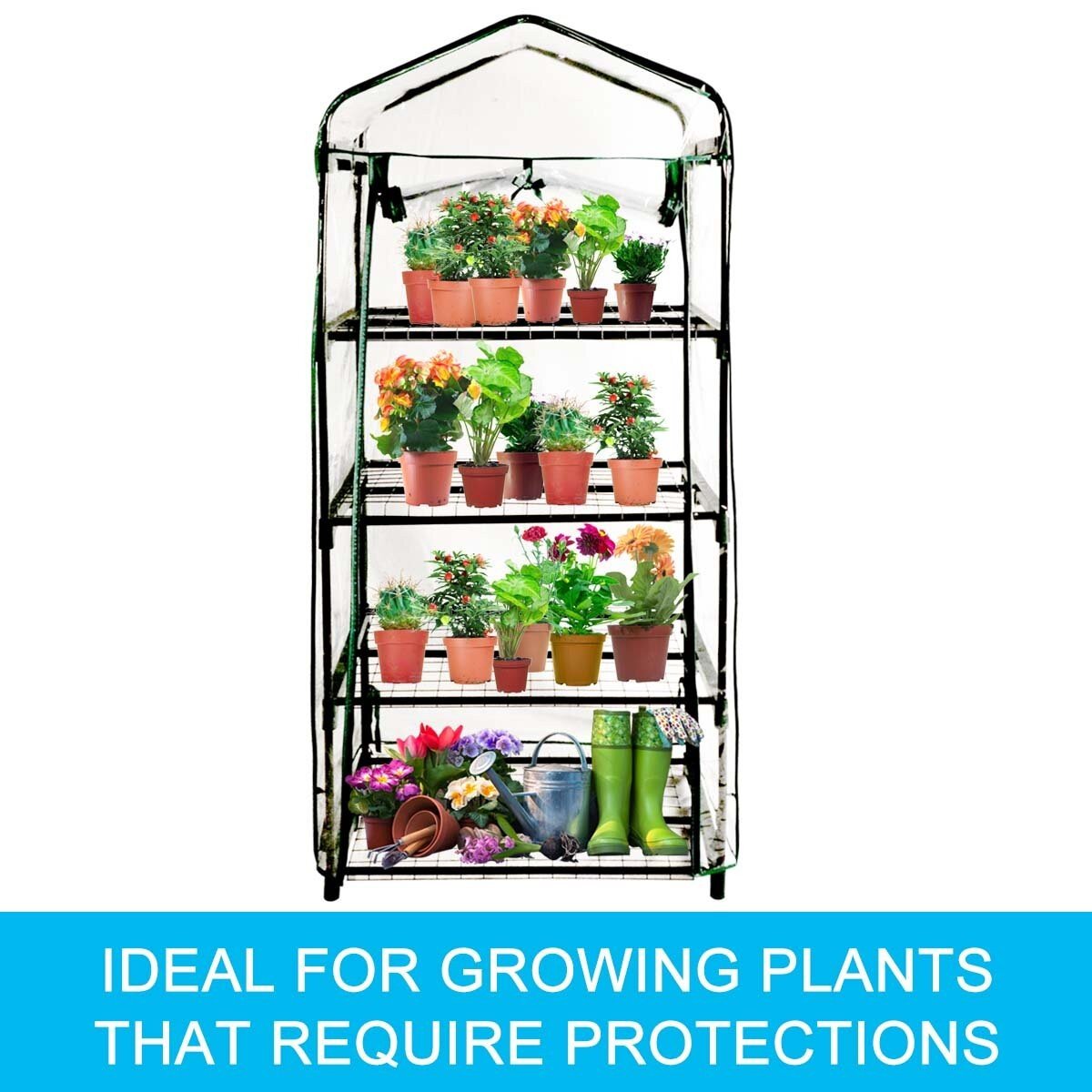 Shop EcoFresh 4 Tiers Greenhouse PVC Cover Garden Storage Online ...