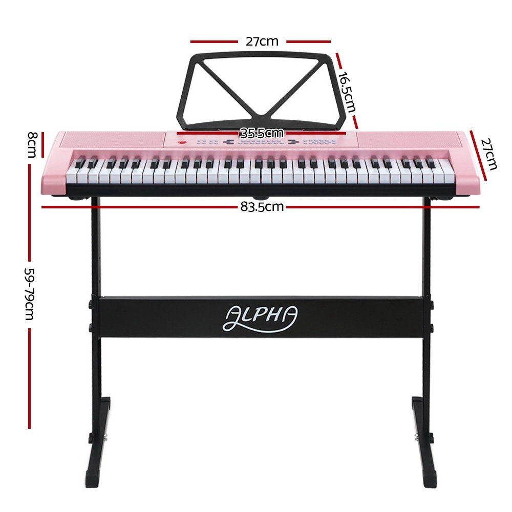 Shop Alpha 61 Key Lighted Electronic Piano Keyboard LED Electric Holder Music Stand Online