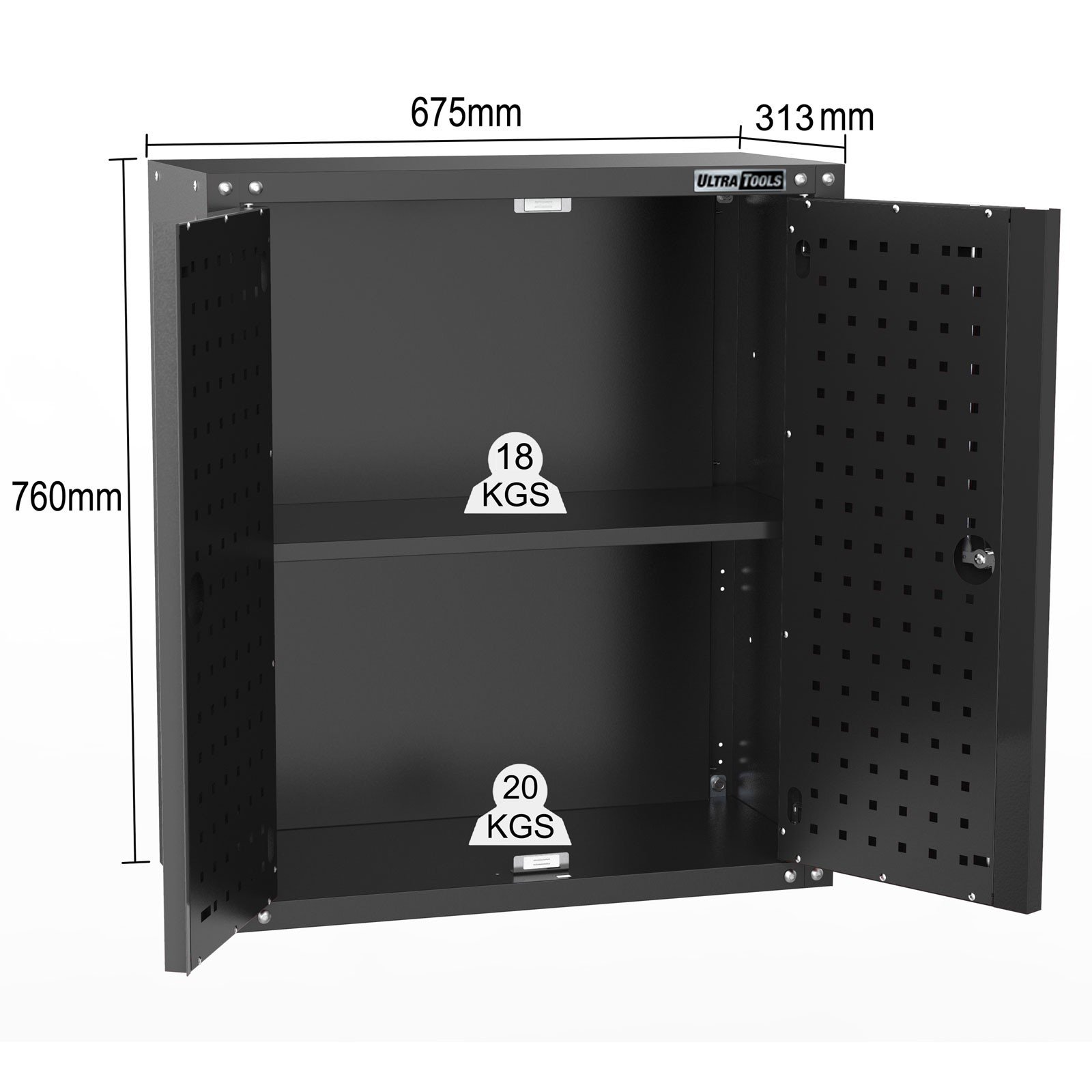 Shop UltraTools 2704mm x 500mm x 1870mm Black Garage Storage