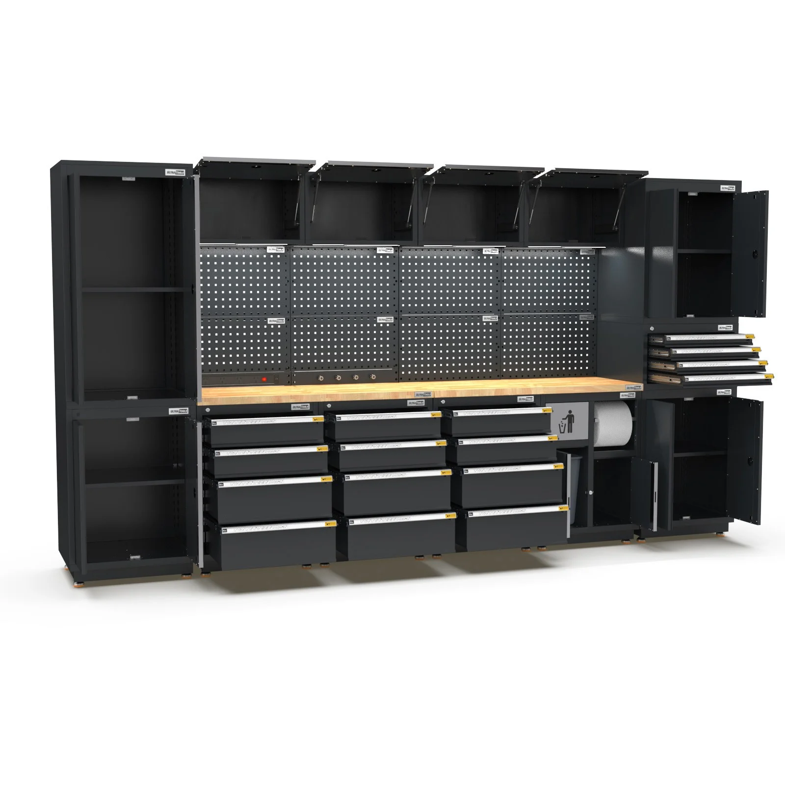 Shop UltraTools 3718mm x 580mm x 2020mm Black Semi-Industrial Workshop ...