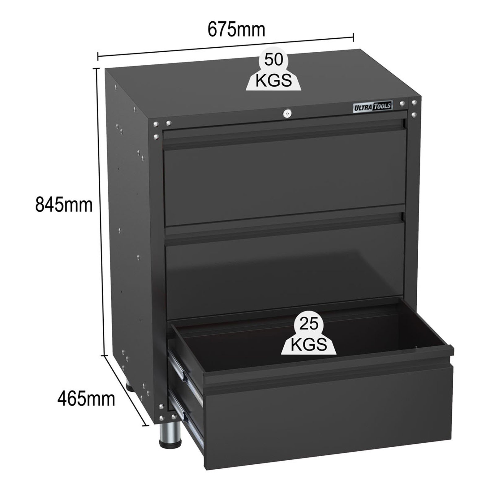 Shop UltraTools 2704mm x 500mm x 1870mm Black Garage Storage