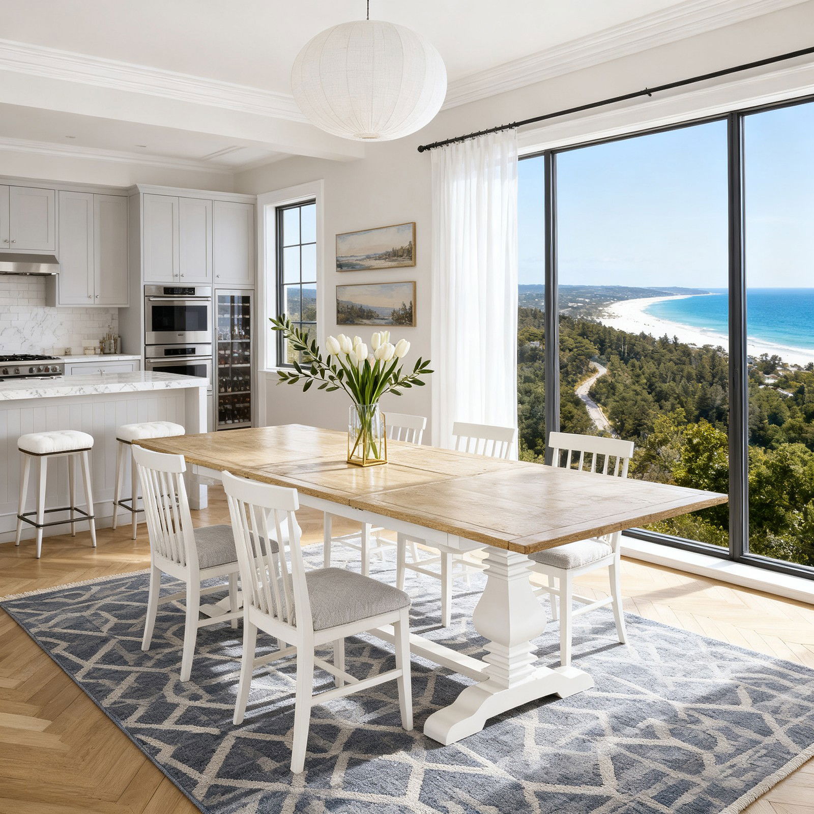 Shop Hamptons 220cm 320cm Rectangle Extendable Dining Table with