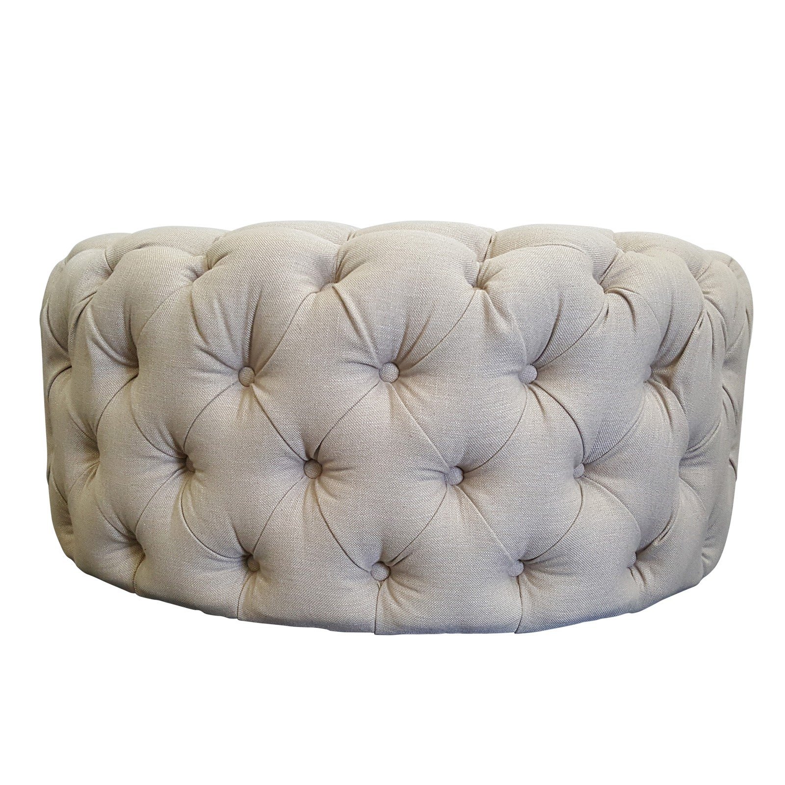 Shop Kartini Large Round Chesterfield Tufted Pouffe Ottoman Online