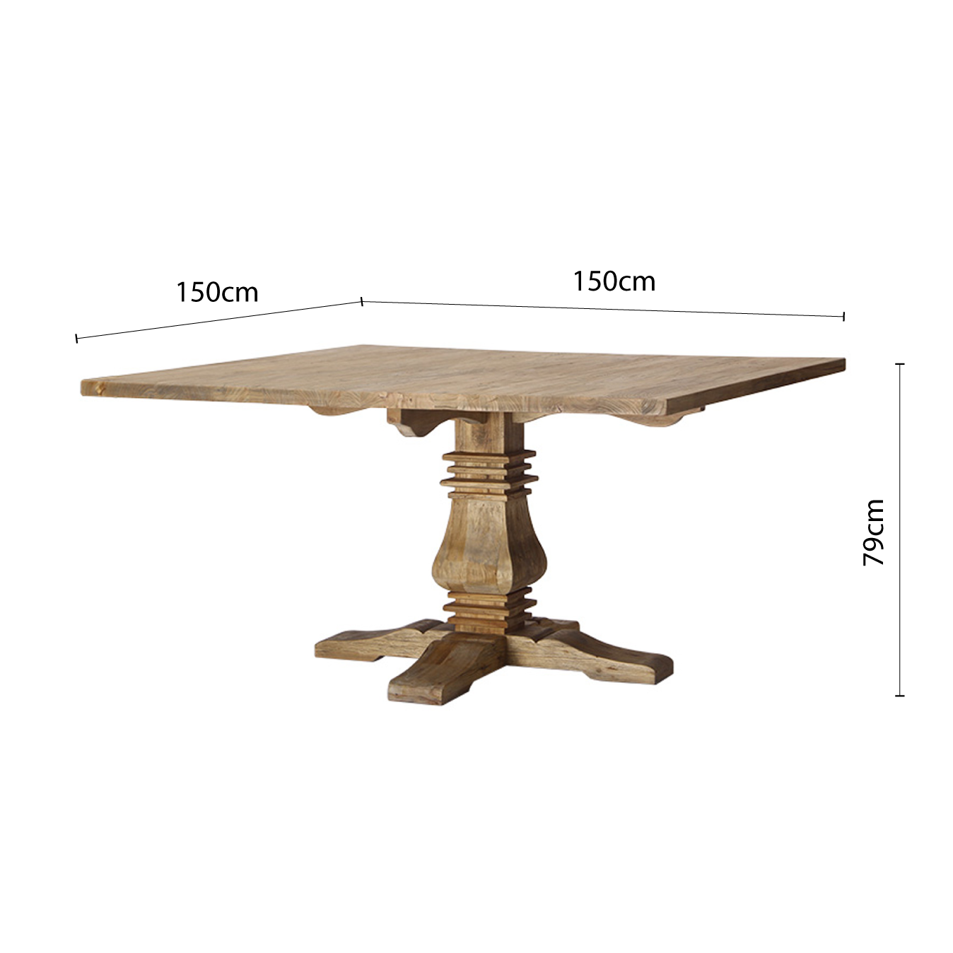 Shop French Provincial Chateau Pedestal Square Dining Table Online ...