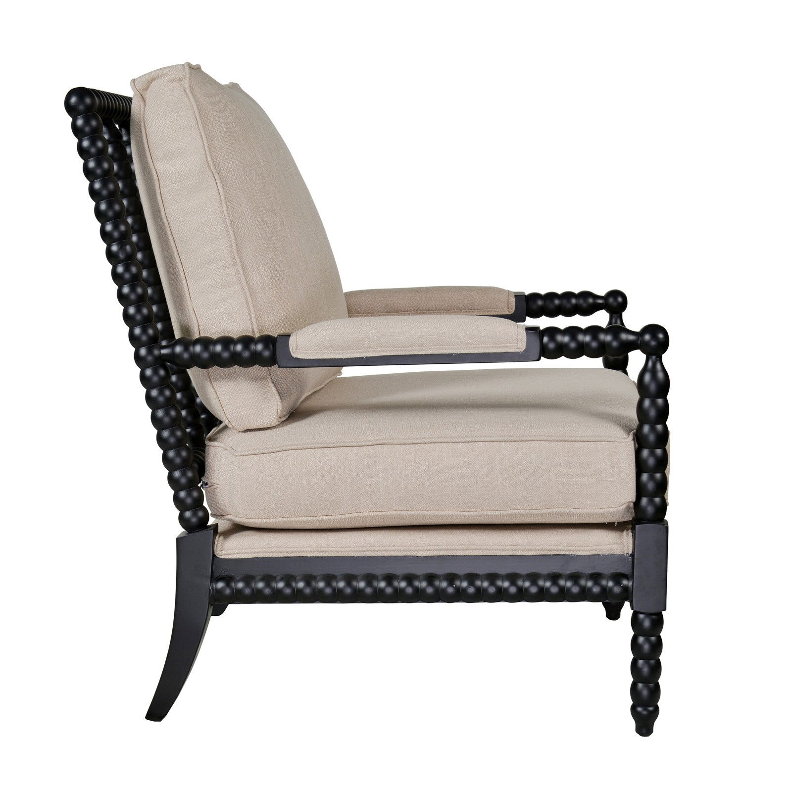 Shop Hamptons Coastal Bobbin Linen And Timber Armchair Online