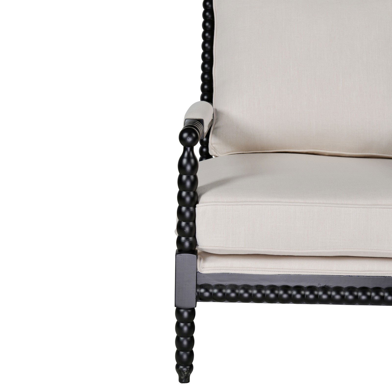 Shop Hamptons Coastal Bobbin Linen And Timber Armchair Online