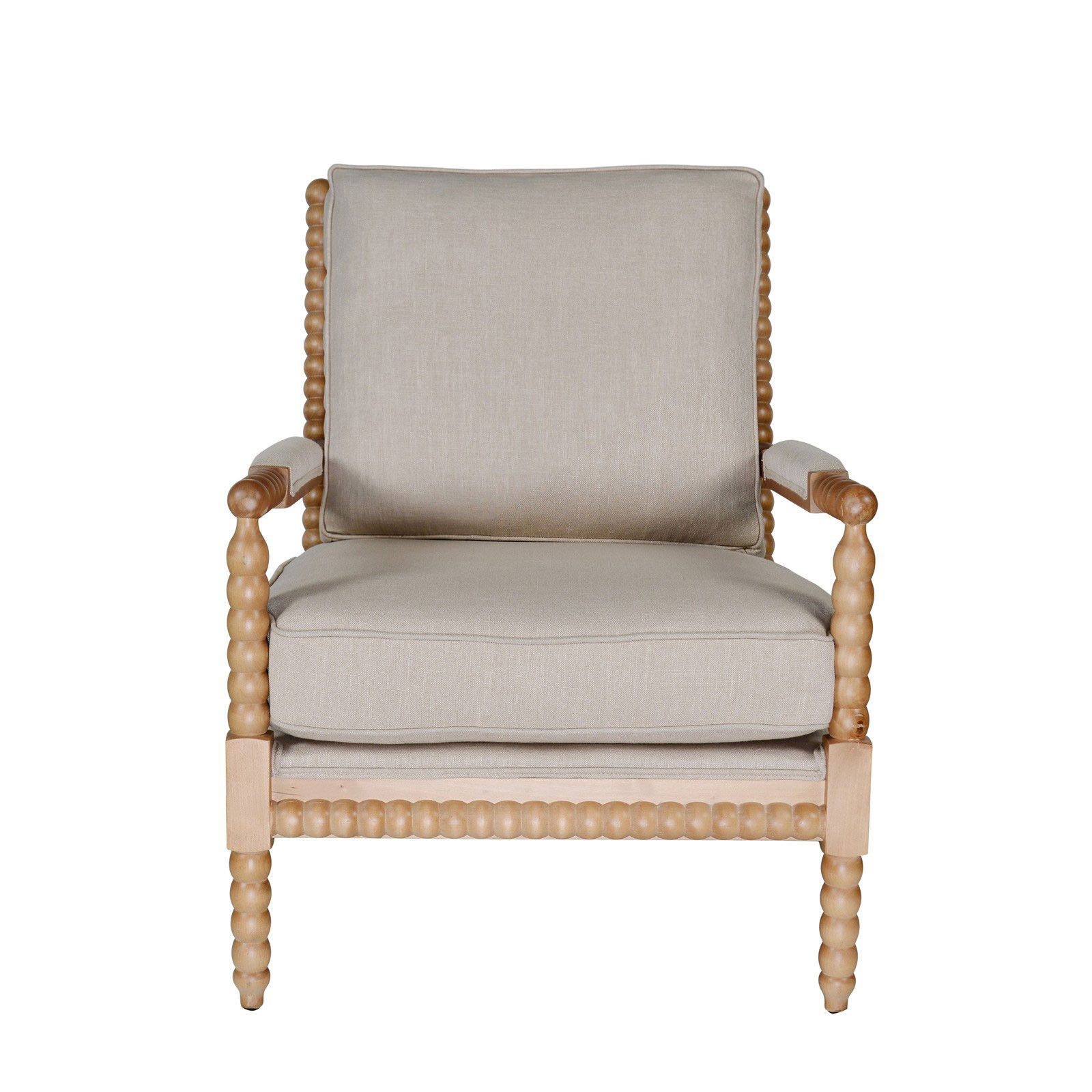 Shop Hamptons Coastal Bobbin Linen And Timber Armchair Online