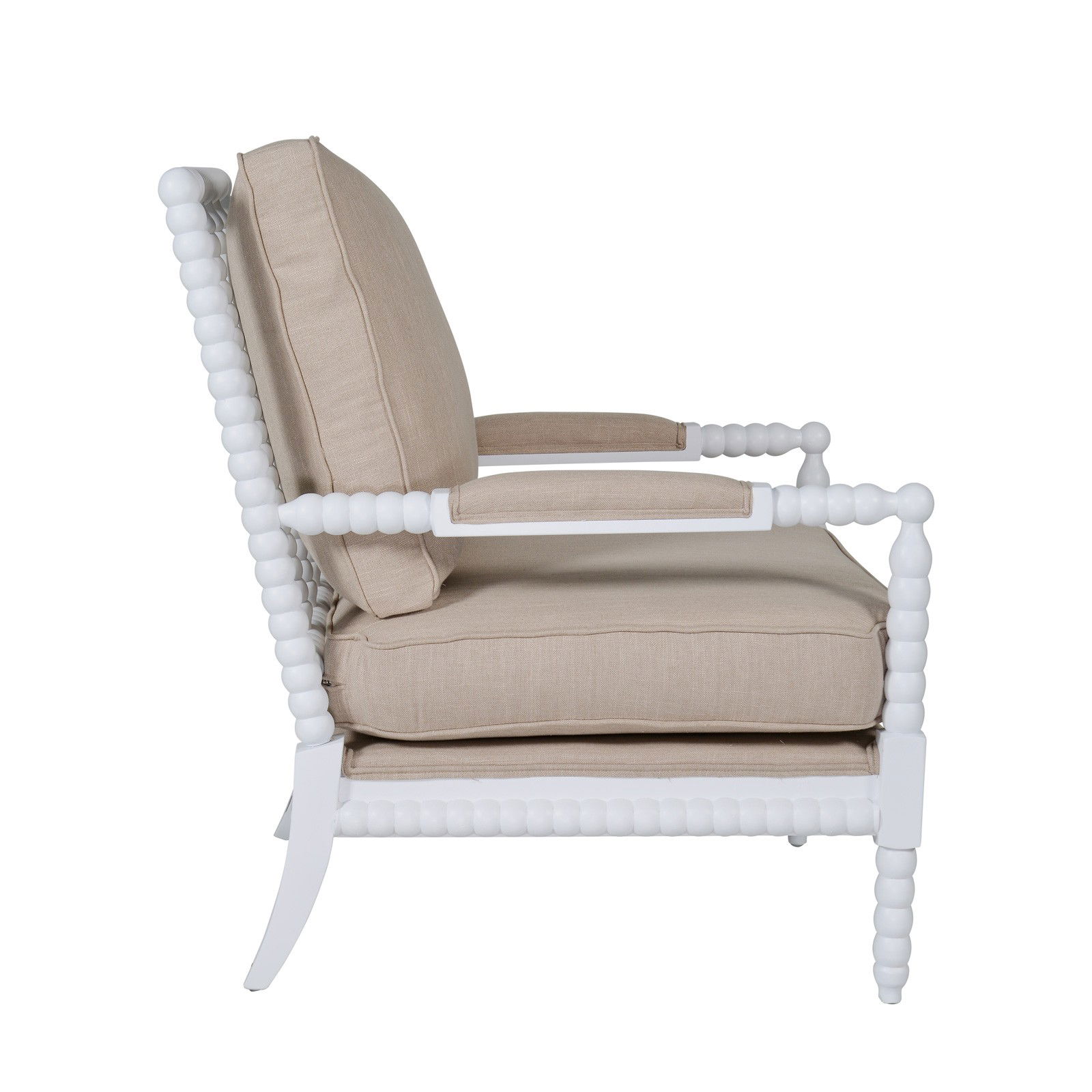 Shop Hamptons Coastal Bobbin Linen And Timber Armchair Online