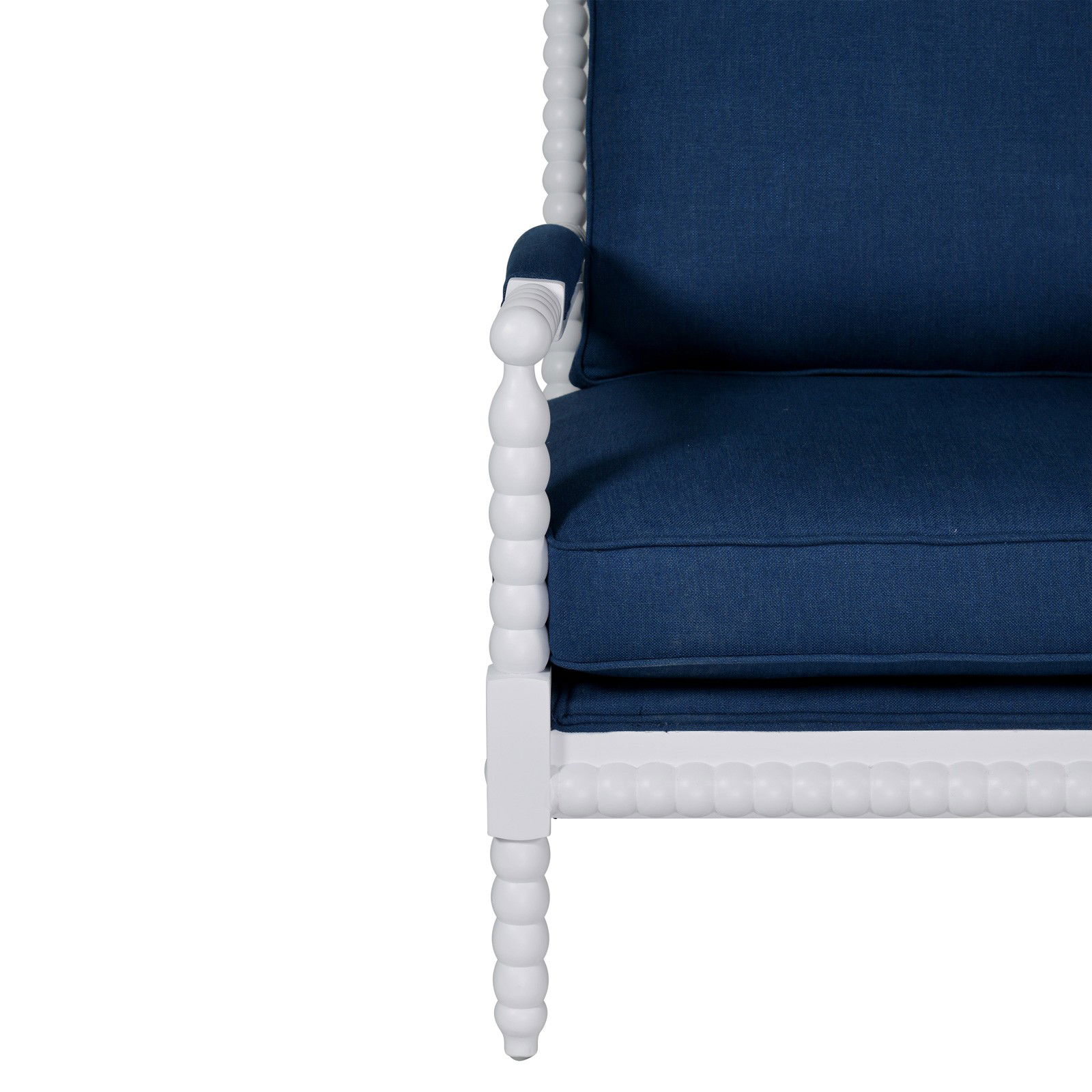 Shop Hamptons Coastal Bobbin Linen And Timber Armchair Online