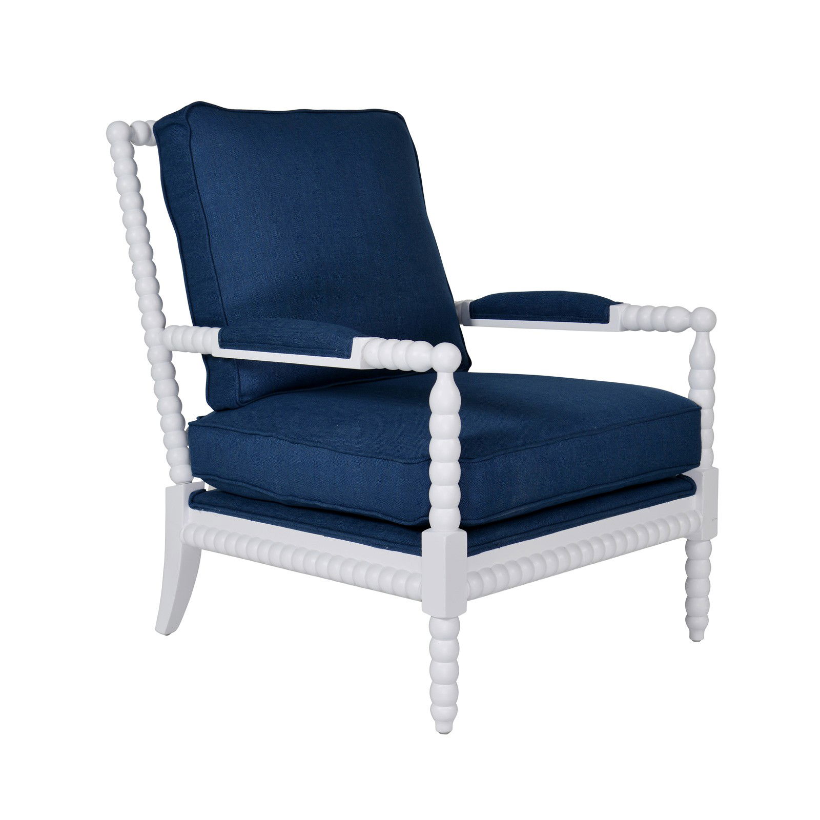 Shop Hamptons Coastal Bobbin Linen And Timber Armchair Online