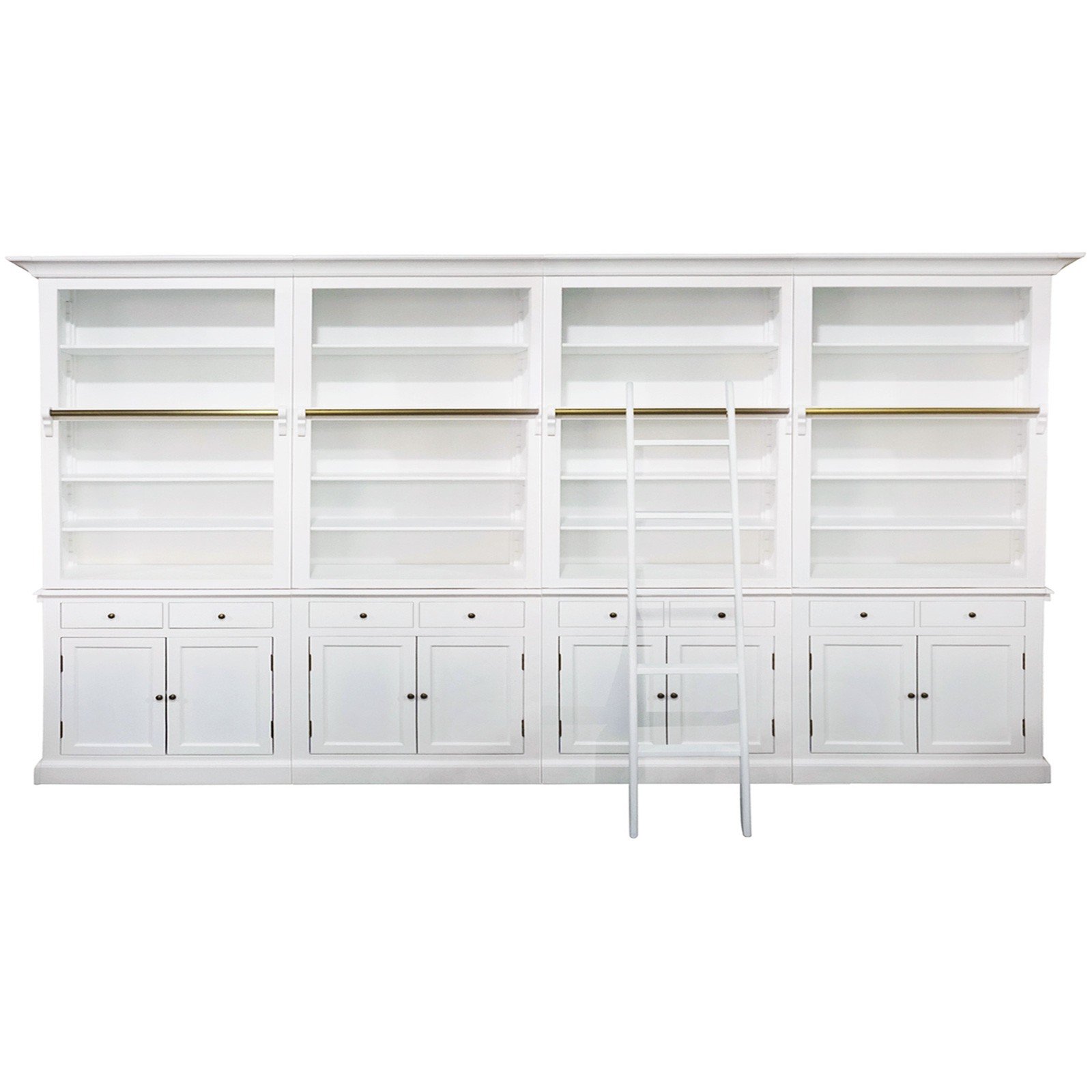 Shop French Provincial Hamptons Open Library Bookcase with Ladder in