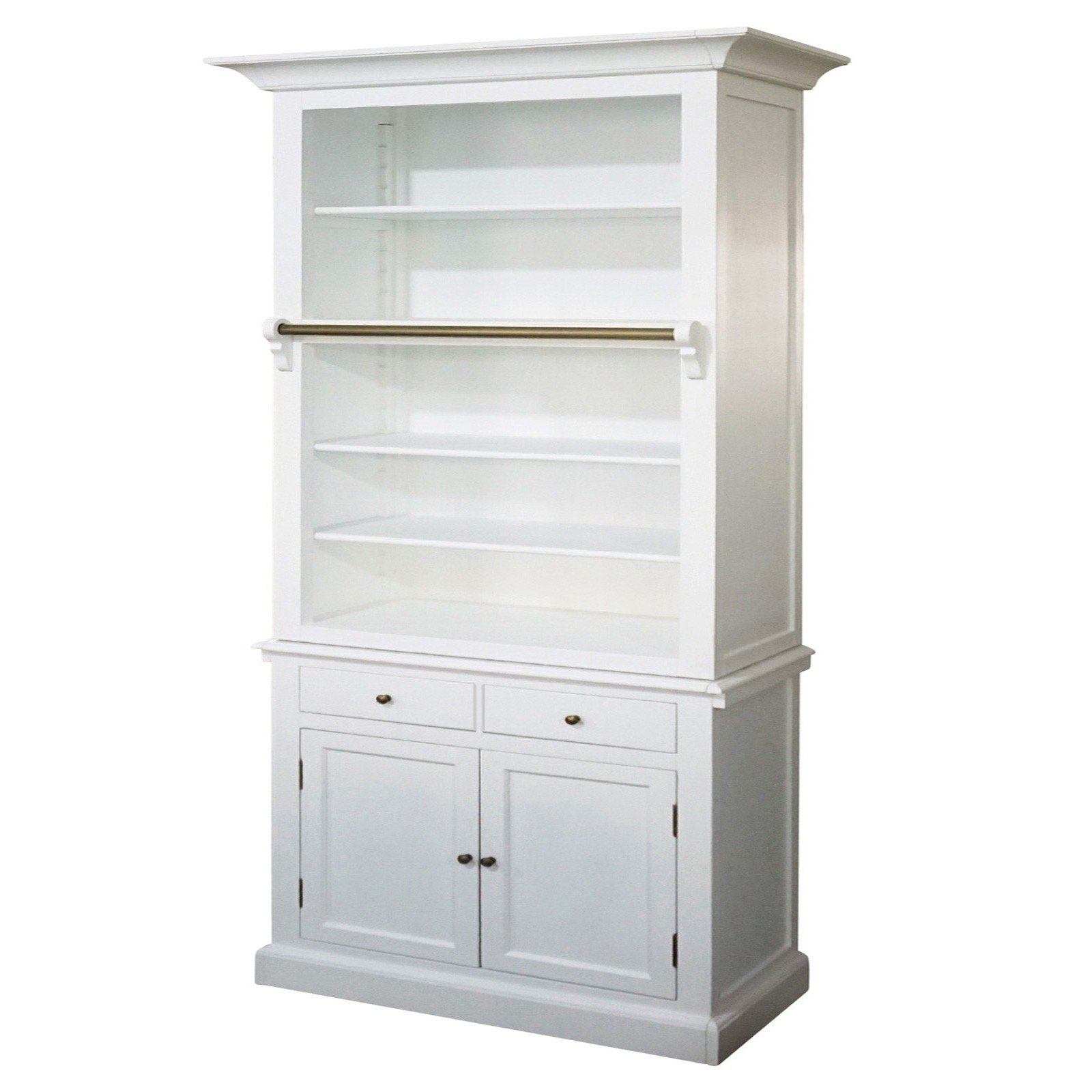 Shop French Provincial Hamptons Open Library Bookcase with Ladder in