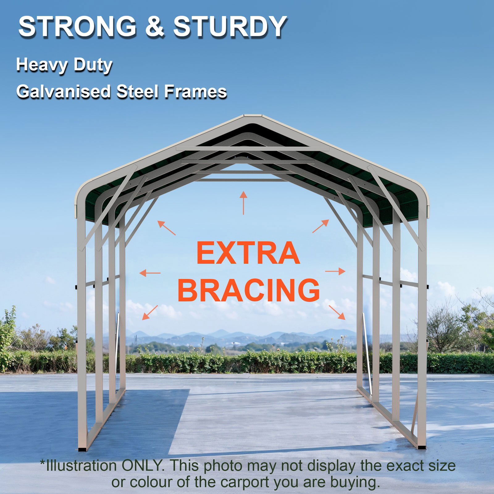 Shop Double Carport 6m x x Backyard Portable Vehicle