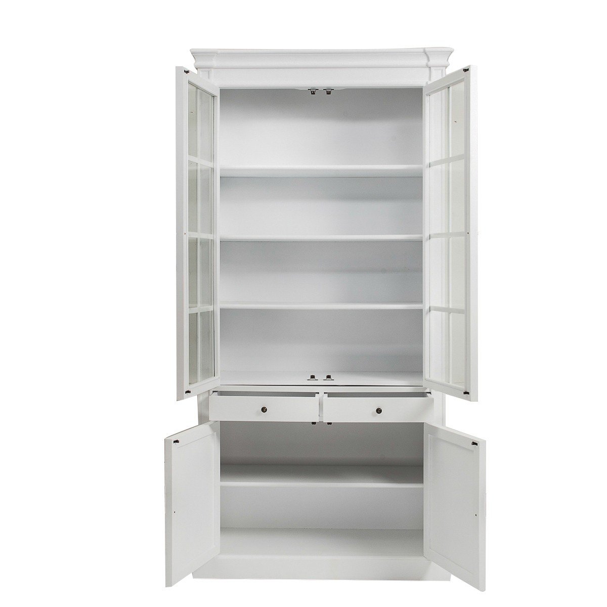Shop Hamptons 2 Glass Door Display Cabinet /Bookcase in White Online